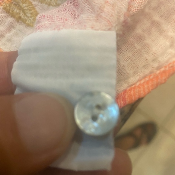 Johnny Was Pink and White Embellished Button Down Shirt - Picture 8 of 13